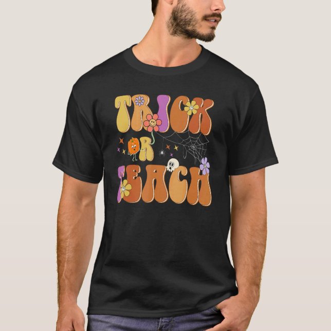 Trick Or Teach Cute Halloween Teacher Men Women 2 T-Shirt (Front)