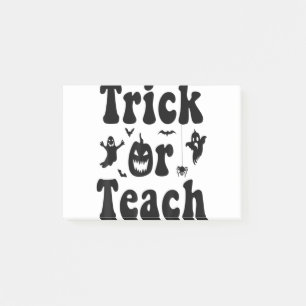 Trick Or Teach Funny Rainbow Halloween Teacher Post-it Notes