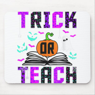 Trick Or Teach Funny Teacher Halloween Costume Cut Mouse Mat