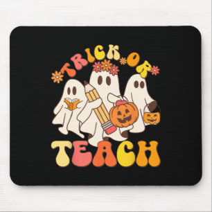 Trick Or Teach Ghost Halloween Teacher Aesthetic Mouse Mat