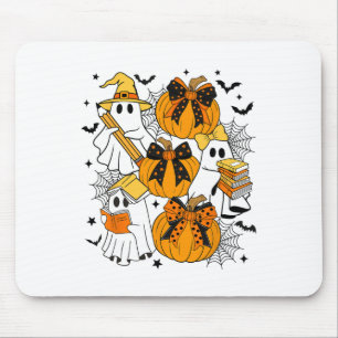 Trick Or Teach Ghost Teacher Halloween Retro Flora Mouse Mat