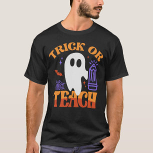Trick or Teach - Groovy Retro Halloween T-Shirt