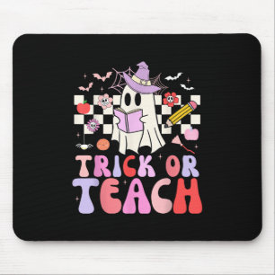 Trick Or Teach Groovy Teacher Halloween Retro Flor Mouse Mat