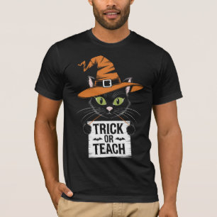 Trick Or Teach Groovy Teacher Halloween Retro T-Shirt