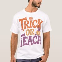Trick Or Teach Groovy Teacher Halloween Retro