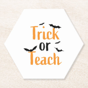 Trick or teach- Halloween design Paper Coaster