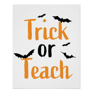 Trick or teach- Halloween design Poster