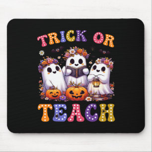 Trick Or Teach Halloween Ghost Pumpkin Spooky Teac Mouse Mat