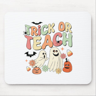 Trick Or Teach Halloween Teacher Groovy Retro Pump Mouse Mat