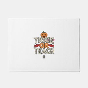 Trick Or Teach Halloween Teacher Vintage Vector De Doormat