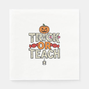 Trick Or Teach Halloween Teacher Vintage Vector De Napkin