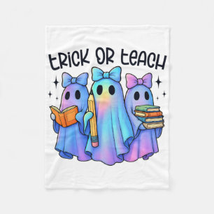 Trick Or Teach Pastel Galaxy Ghost Halloween Spook Fleece Blanket