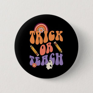 Trick Or Teach Retro Fall Halloween Costumes Teach 6 Cm Round Badge