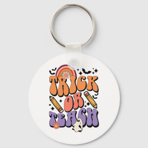 Trick Or Teach Retro Fall Halloween Costumes Teach Key Ring