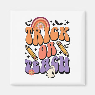 Trick Or Teach Retro Fall Halloween Costumes Teach Magnet
