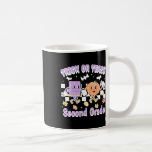 Trick Or Teach Second Grade Teacher Book Pumpkin H Coffee Mug