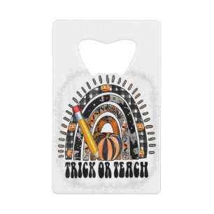 Trick Or Teach Teacher Halloween Rainbow Pumpkin L