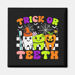 Trick Or Teeth Funny Dental Halloween Costumes Tre Magnet