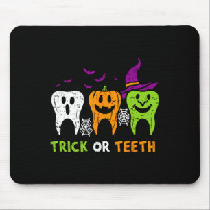 Trick Or Teeth Funny Dental Squad Halloween Dentis Mouse Mat