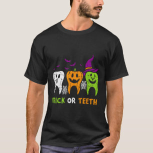 Trick Or Teeth Funny Dental Squad Halloween Dentis T-Shirt