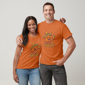 Trick or Tequila – Funny Halloween Pumpkin Party T-Shirt