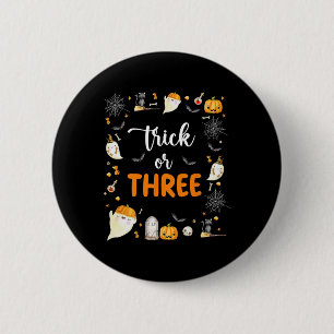 Trick Or Three Birthday Party 3rd Birthday Spooky 6 Cm Round Badge