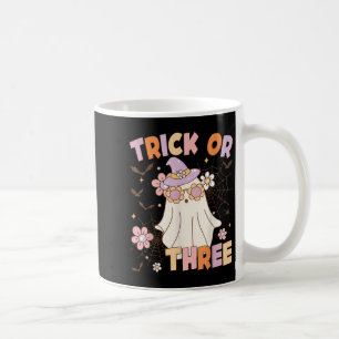 Trick Or Three Cute Ghost Groovy 3rd Birthday Soky Coffee Mug