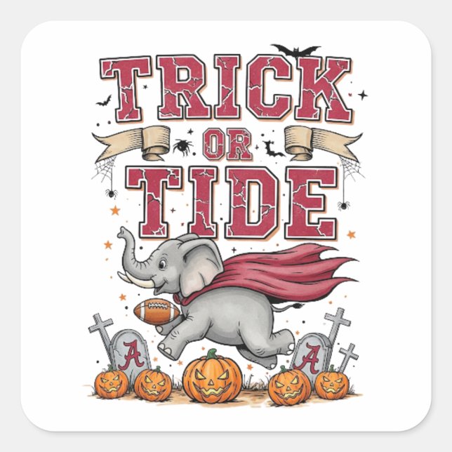 Trick or Tide Alabama Halloween Sticker – Vintage  (Front)