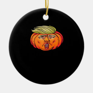Trick Or Treason Anti Halloween Pumpkin Trumpkin  Ceramic Tree Decoration