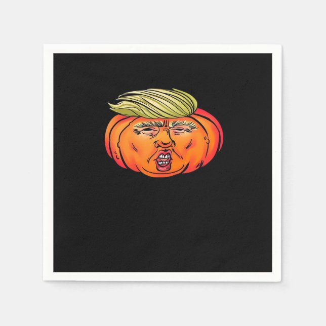 Trick Or Treason Anti Halloween Pumpkin Trumpkin  Napkin (Front)