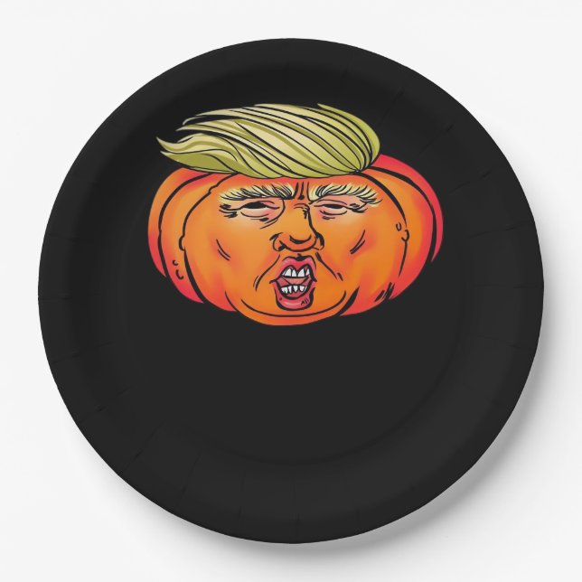 Trick Or Treason Anti Halloween Pumpkin Trumpkin  Paper Plate (Front)