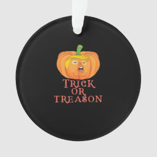 Trick Or Treason Halloween Impeach Trumpkin Design Ornament