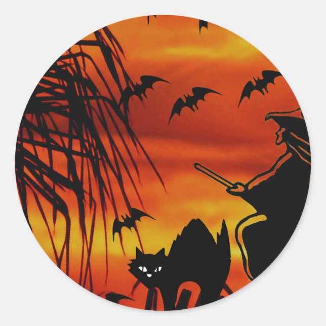 Trick or Treat #4_ Classic Round Sticker (Front)
