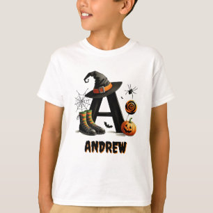 Trick or Treat A Initial Halloween T-Shirt