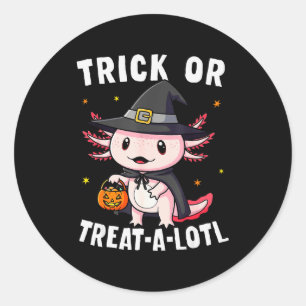 Trick Or Treat A Lotl Axolotl Halloween Costume Wi Classic Round Sticker