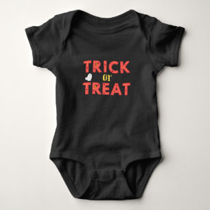 Trick Or Treat Baby Bodysuit Black