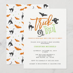 Trick or Treat Baby Shower Invitations