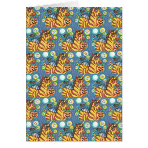 TRICK OR TREAT BAT WING ZEBRA HALLOWEEN Blank CARD