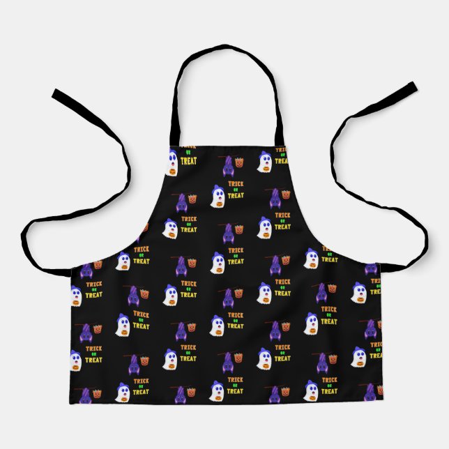 Trick Or Treat Bats Candy 31 UK October Halloween Apron (Front)