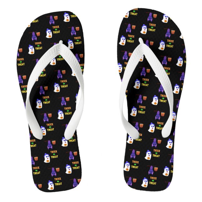 Trick Or Treat Bats Candy 31 UK October Halloween Flip Flops (Footbed)
