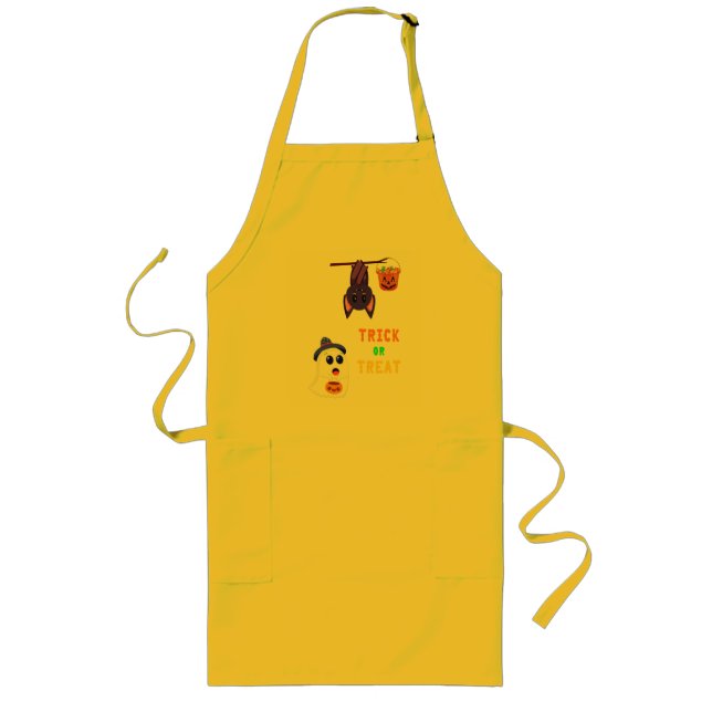 Trick Or Treat Bats Candy 31 UK October Halloween Long Apron (Front)
