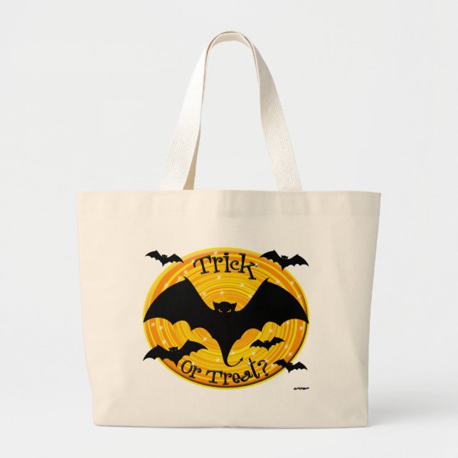Trick Or Treat? Bats Large Tote Bag (Front)