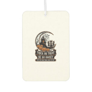 Trick Or Treat Be So Sweet Halloween Moon Witches_ Car Air Freshener