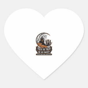 Trick Or Treat Be So Sweet Halloween Moon Witches_ Heart Sticker