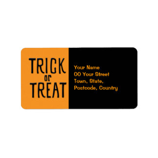 Trick or Treat black Address Label