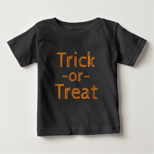 Trick-or-Treat Black and Orange Halloween Theme Baby T-Shirt
