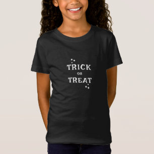 Trick or Treat Black and White Halloween Girls T-Shirt