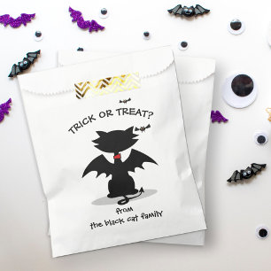Trick or Treat Black Cat Bat Halloween Party Favour Bags