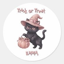 Trick or Treat Black Cat Candy Bucket