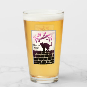 Trick or Treat Black Cat Glass